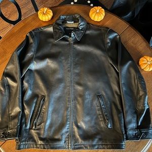 🐮 Men’s Size M Nautica Black leather coat🐮